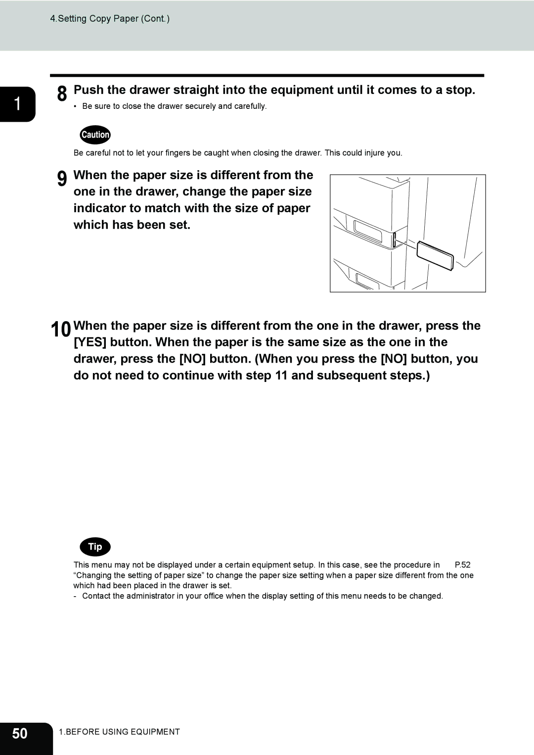 Toshiba 282, 232, e-STUDIO202L manual Be sure to close the drawer securely and carefully 