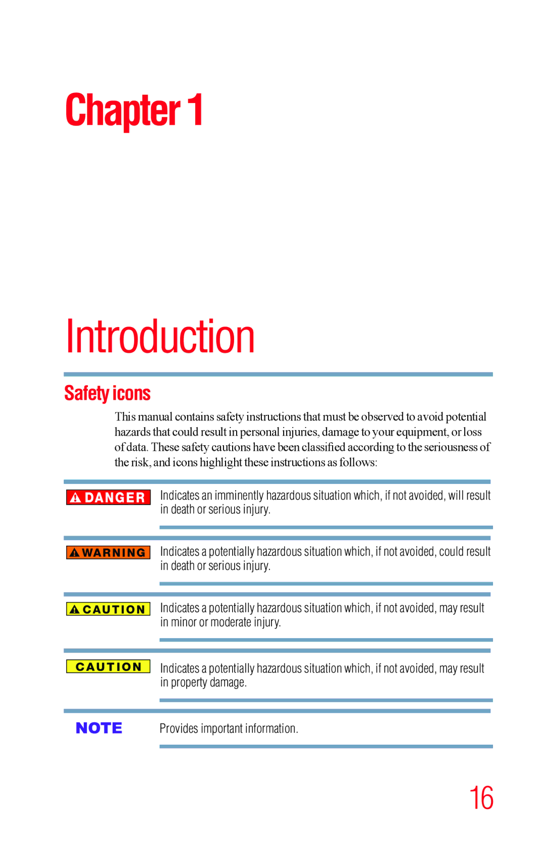 Toshiba 23L1400UC, 40L1400UC, 32L1400UC, 50L1400UC manual Introduction, Safety icons 