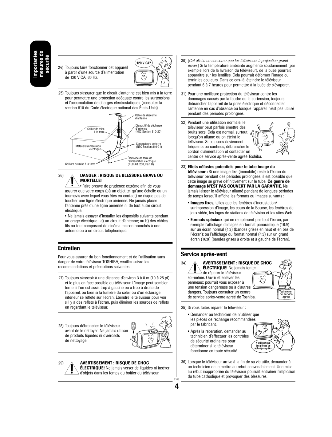 Toshiba 24AF43, 20AF43 appendix Entretien 