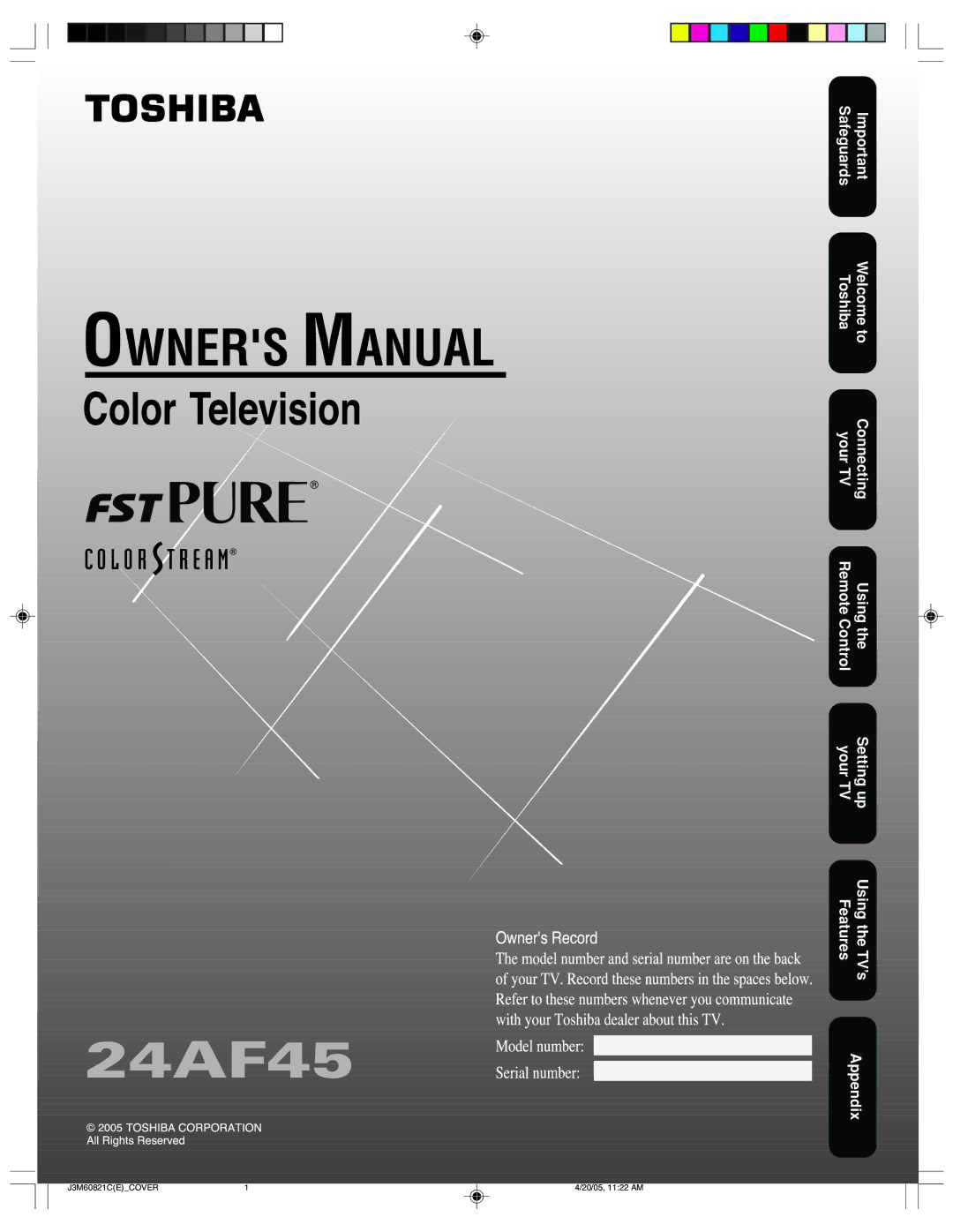 Toshiba 24AF45 appendix 