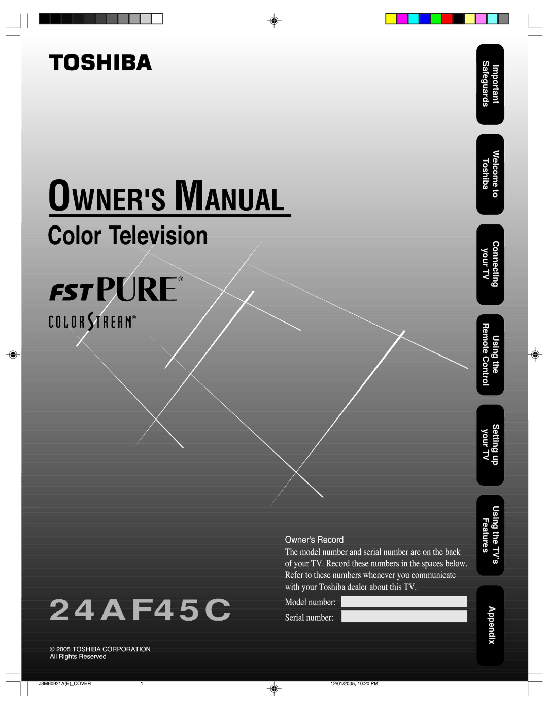 Toshiba 24AF45C appendix 