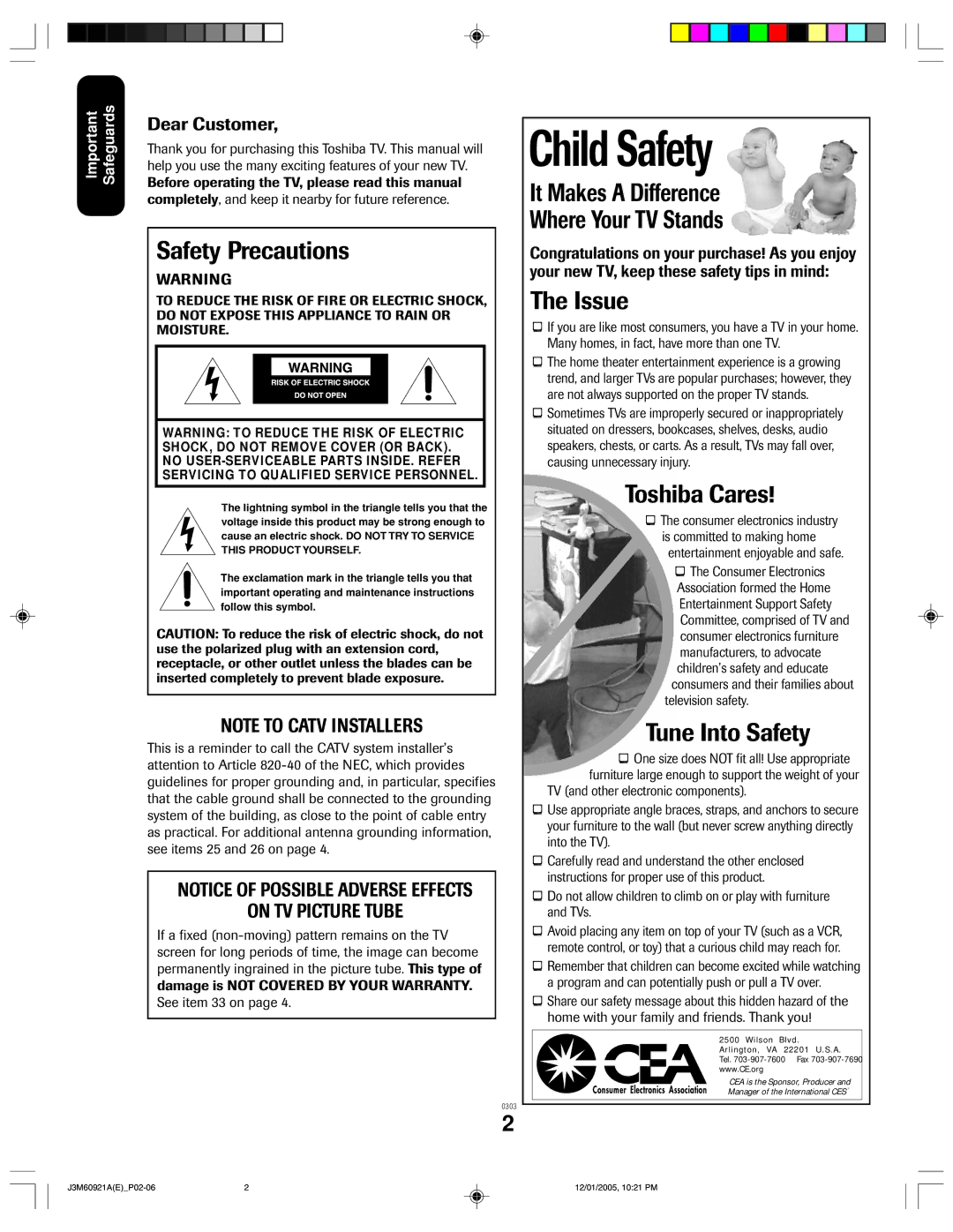 Toshiba 24AF45C appendix Child Safety 