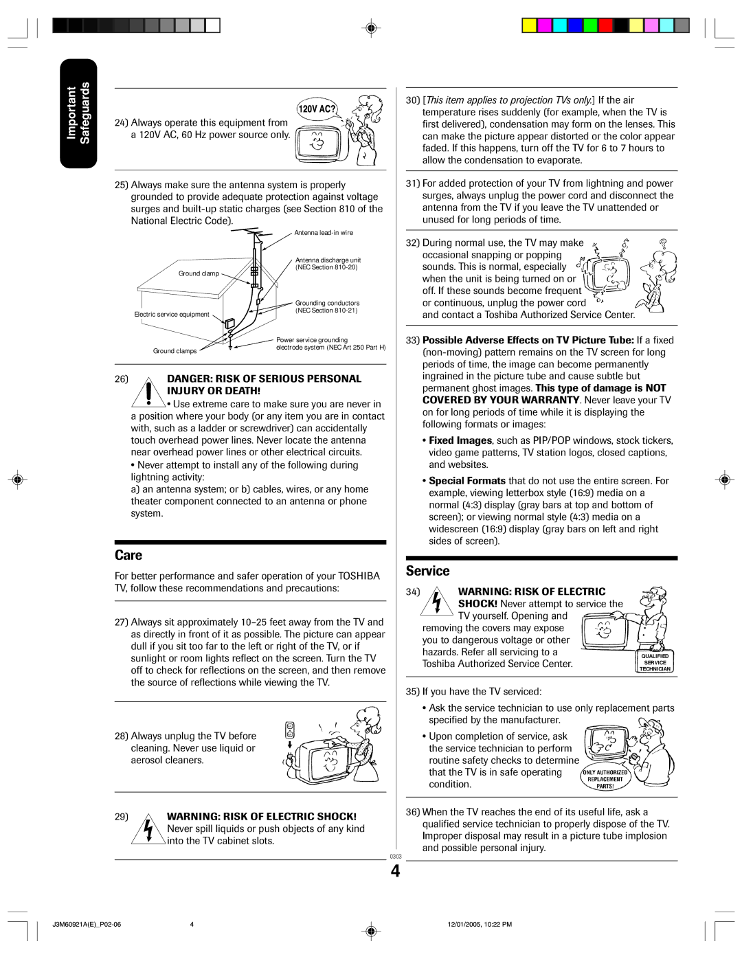 Toshiba 24AF45C appendix Care 