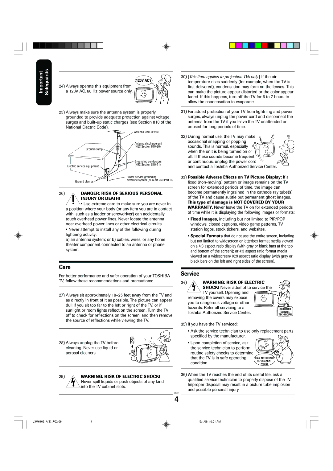 Toshiba 24AF46 appendix Care 