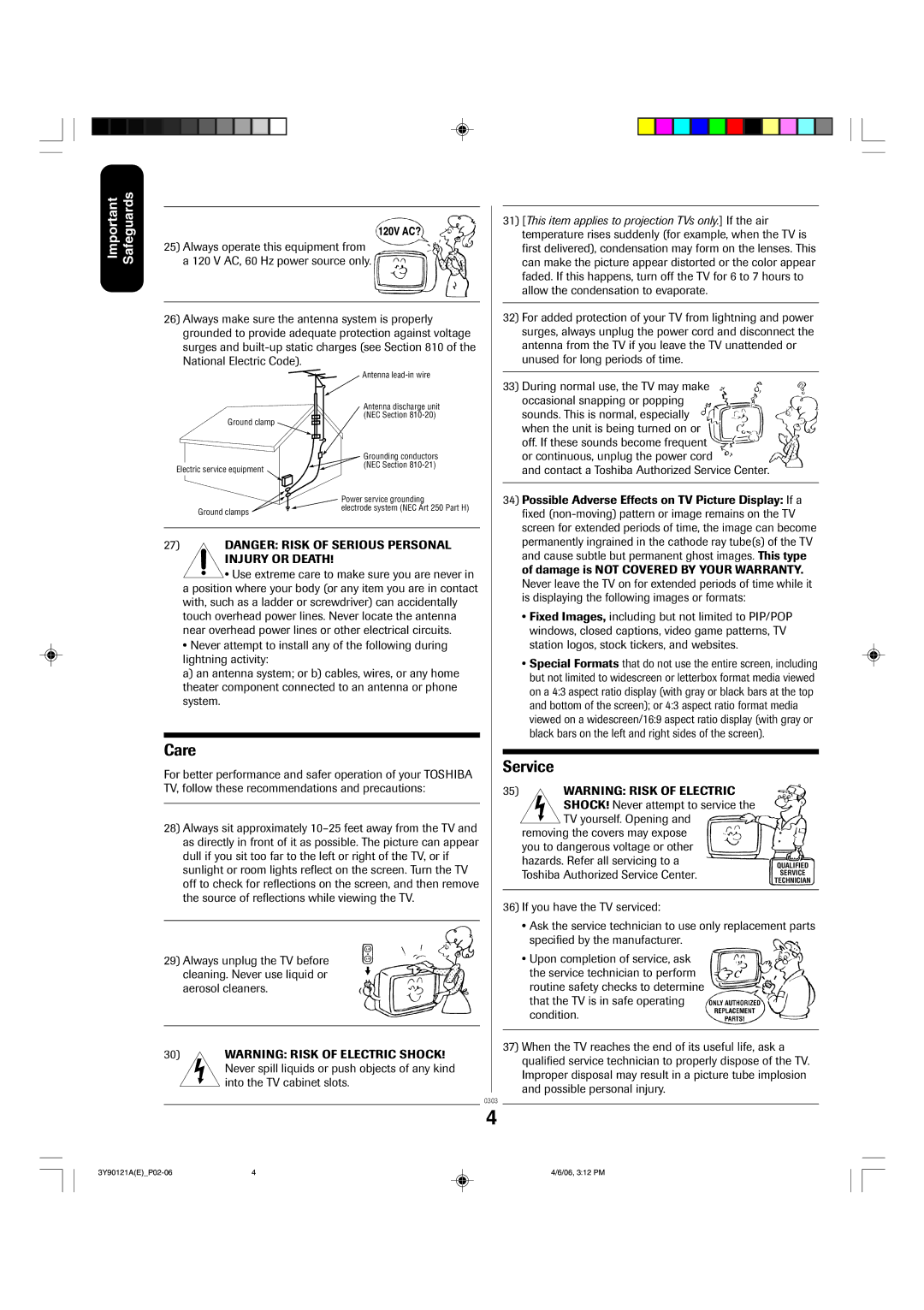 Toshiba 26DF56 appendix Care 