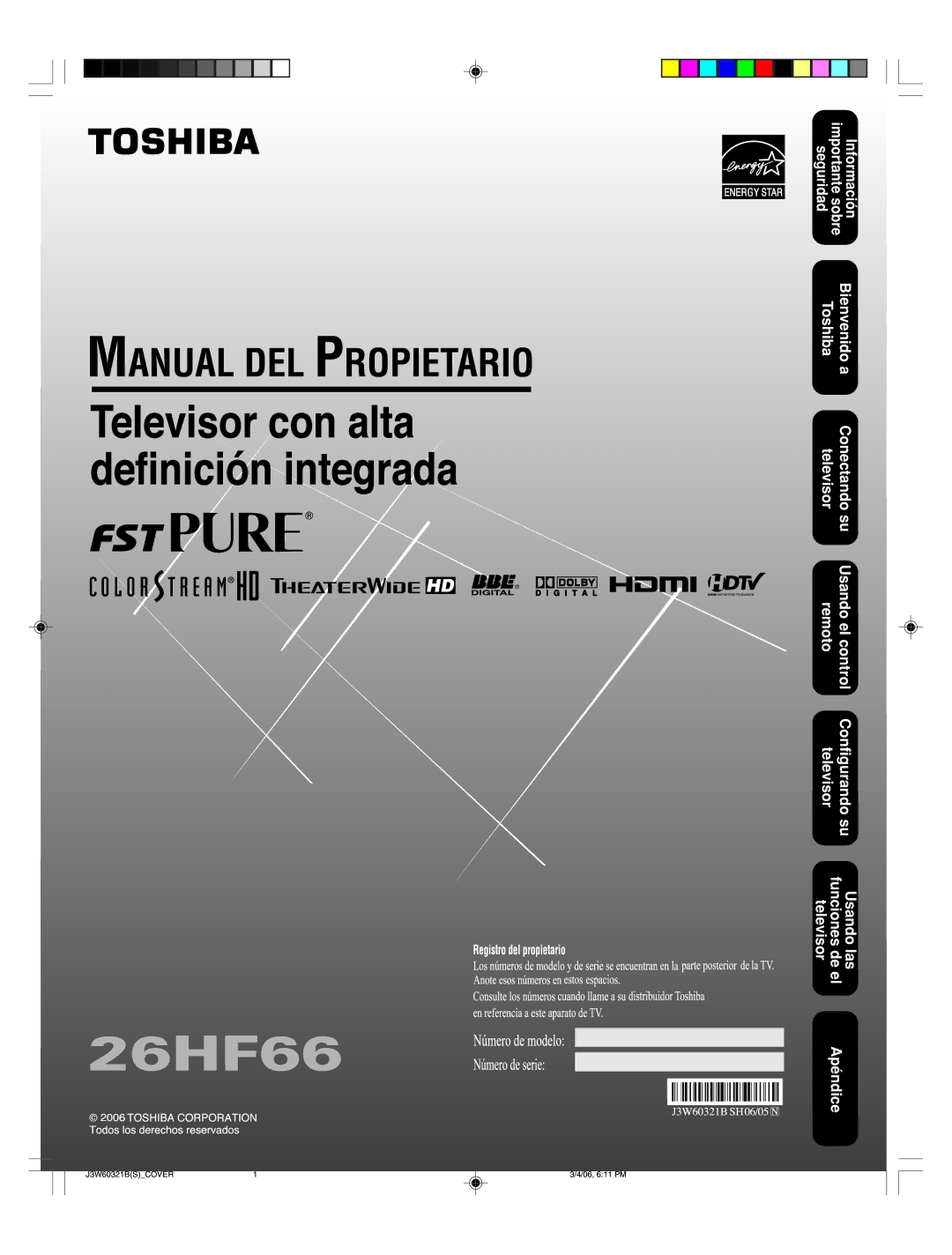 Toshiba 26HF66 appendix 