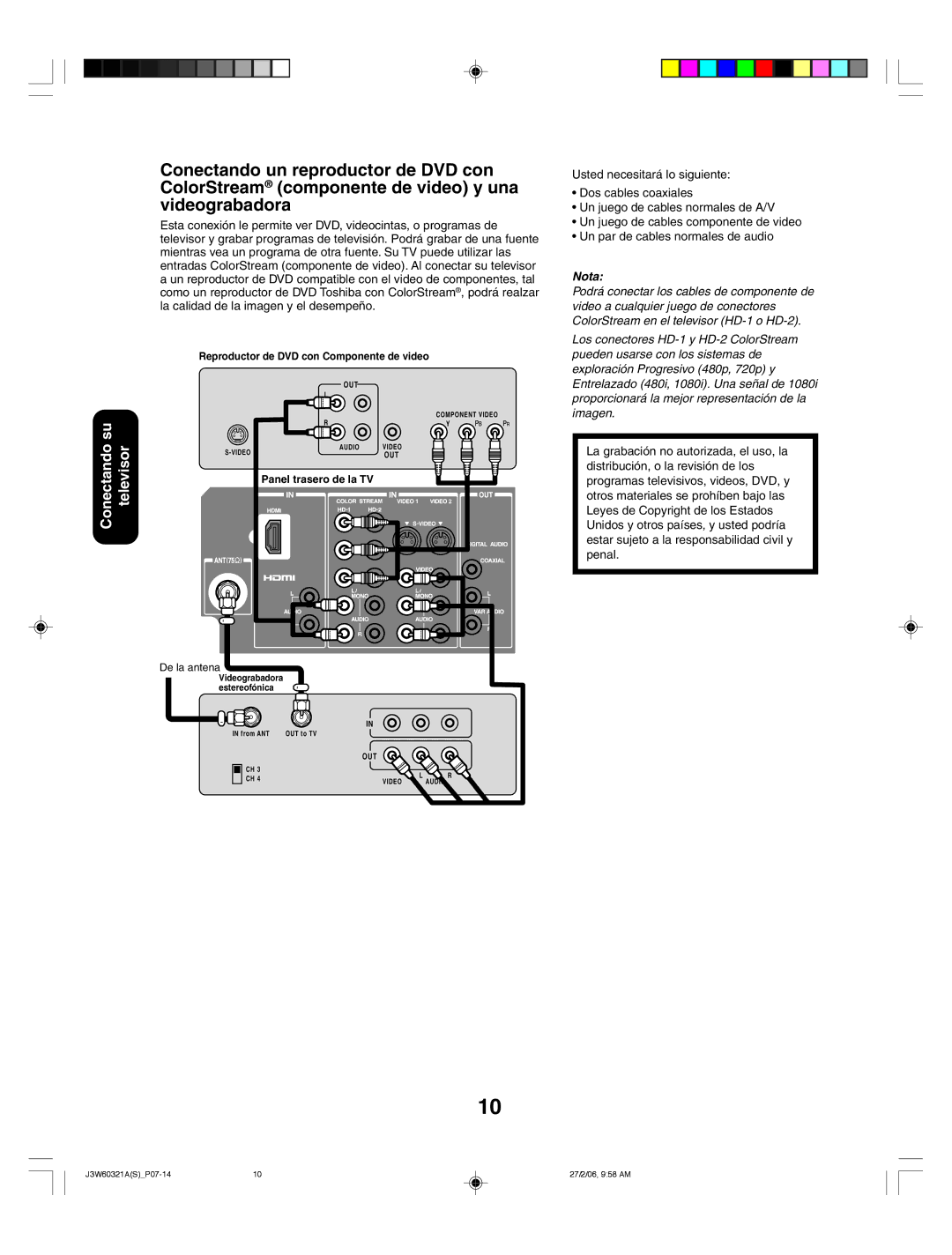 Toshiba 26HF66 appendix Nota 