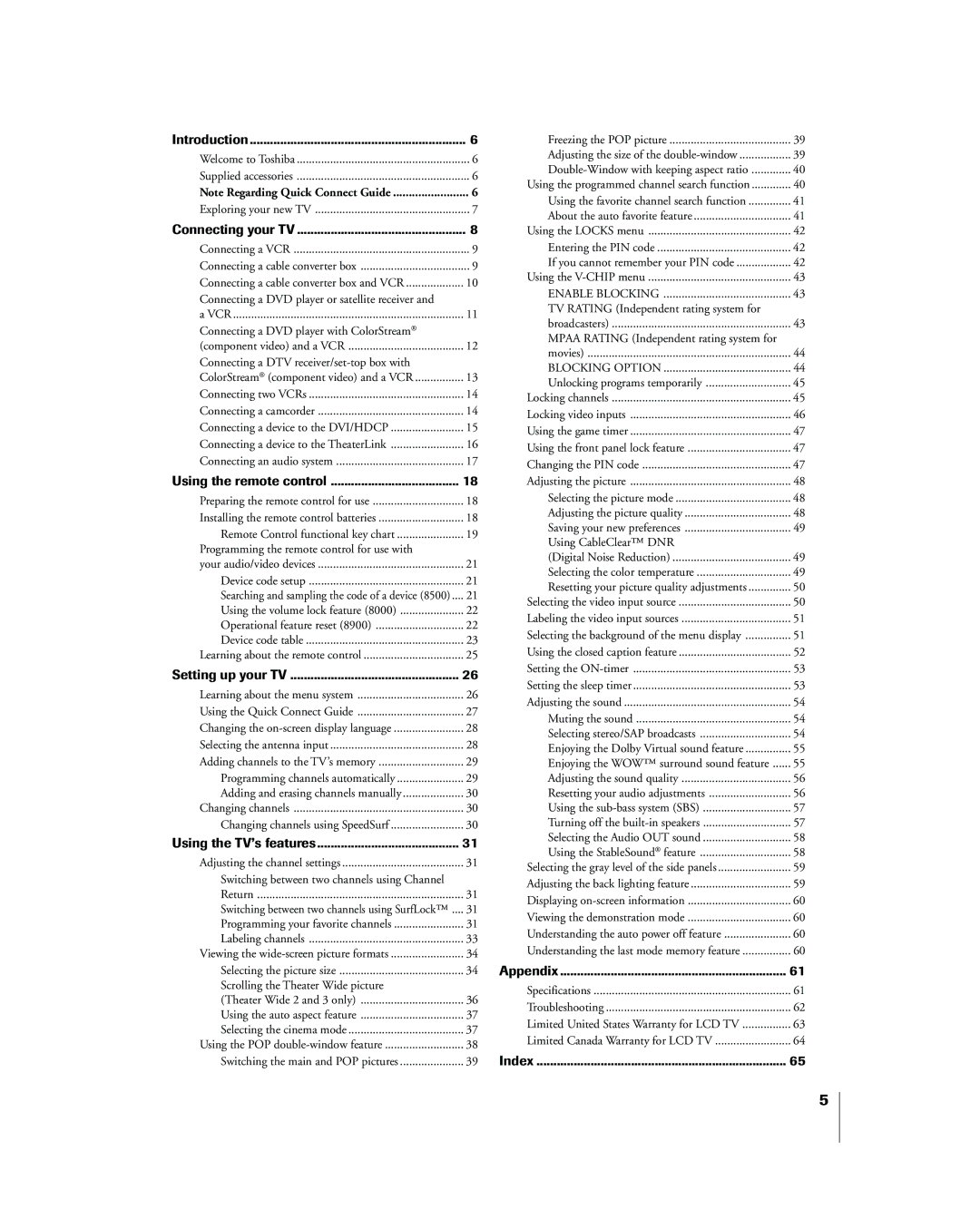 Toshiba 26HL83 owner manual Introduction 