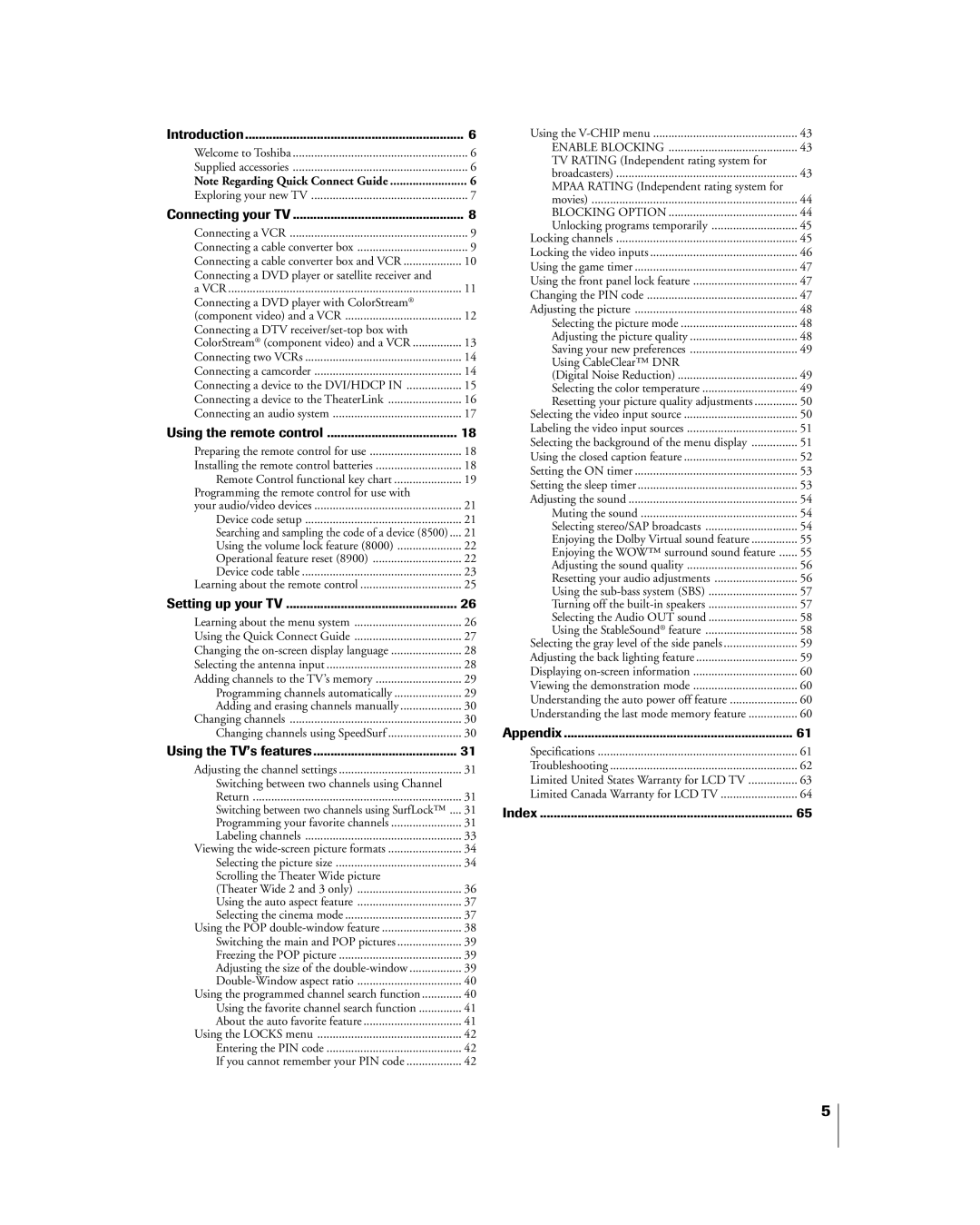 Toshiba 26HL84 owner manual Introduction 