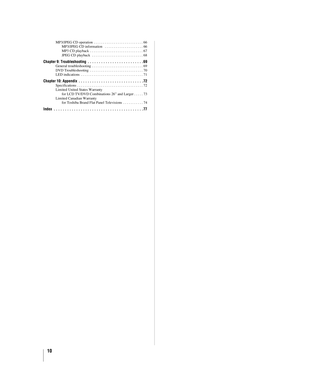 Toshiba 26LV47 manual Troubleshooting 