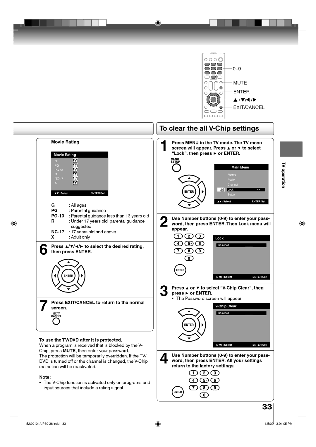 Toshiba 19LV611U, 26LV610U Movie Rating, All ages, PG-13 Parental guidance less than 13 years old, Suggested, Adult only 