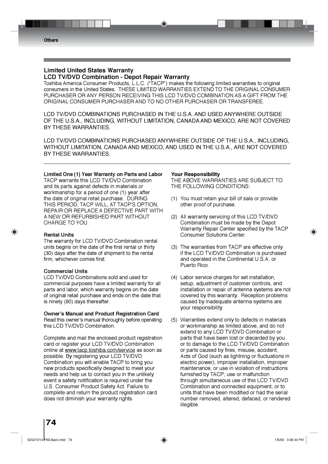 Toshiba 19LV610U, 26LV610U, 22LV610U, 22LV611U, 19LV611U owner manual Commercial Units 