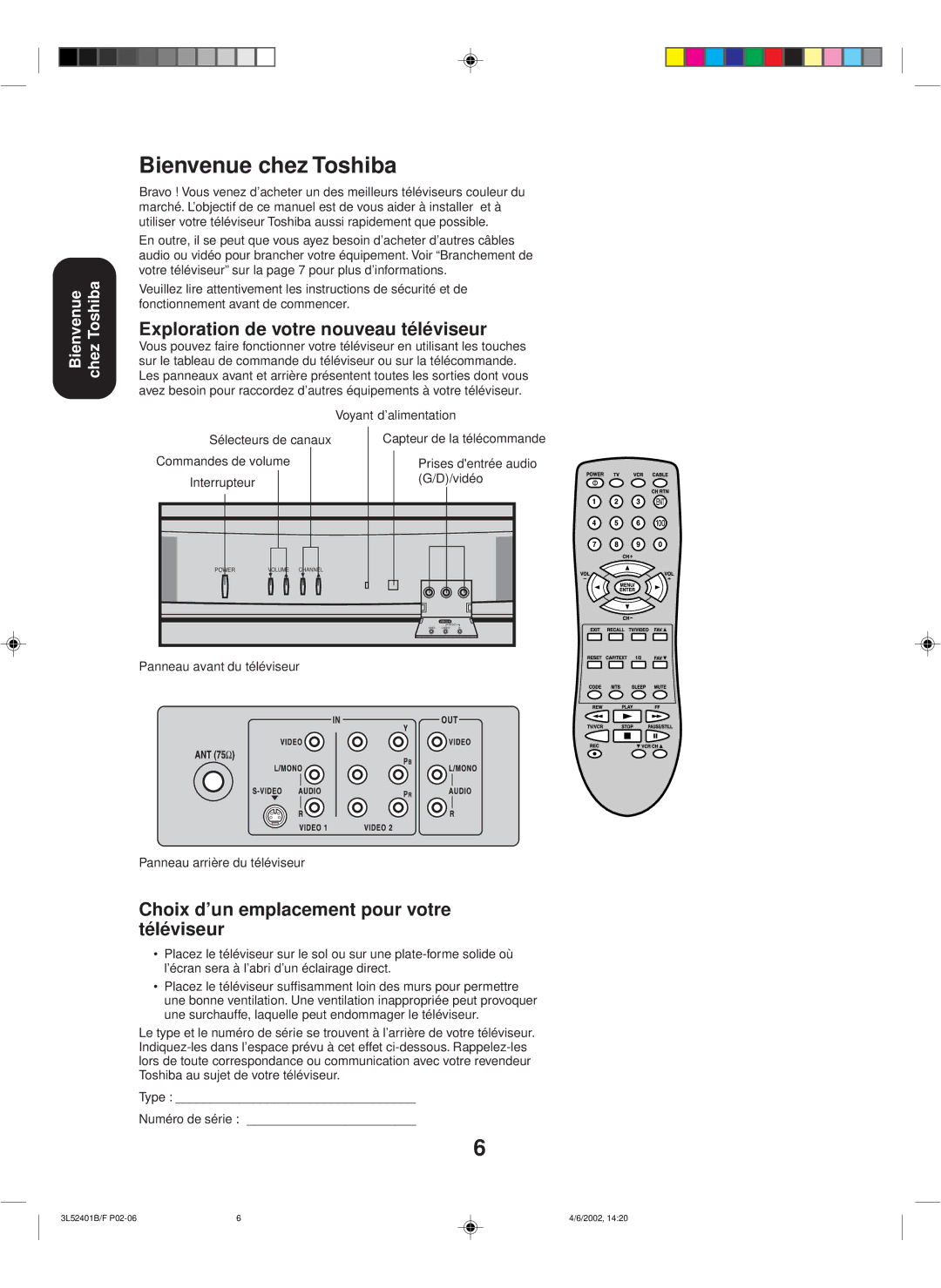 Toshiba 27A32 appendix Bienvenue chez Toshiba, Exploration de votre nouveau téléviseur 