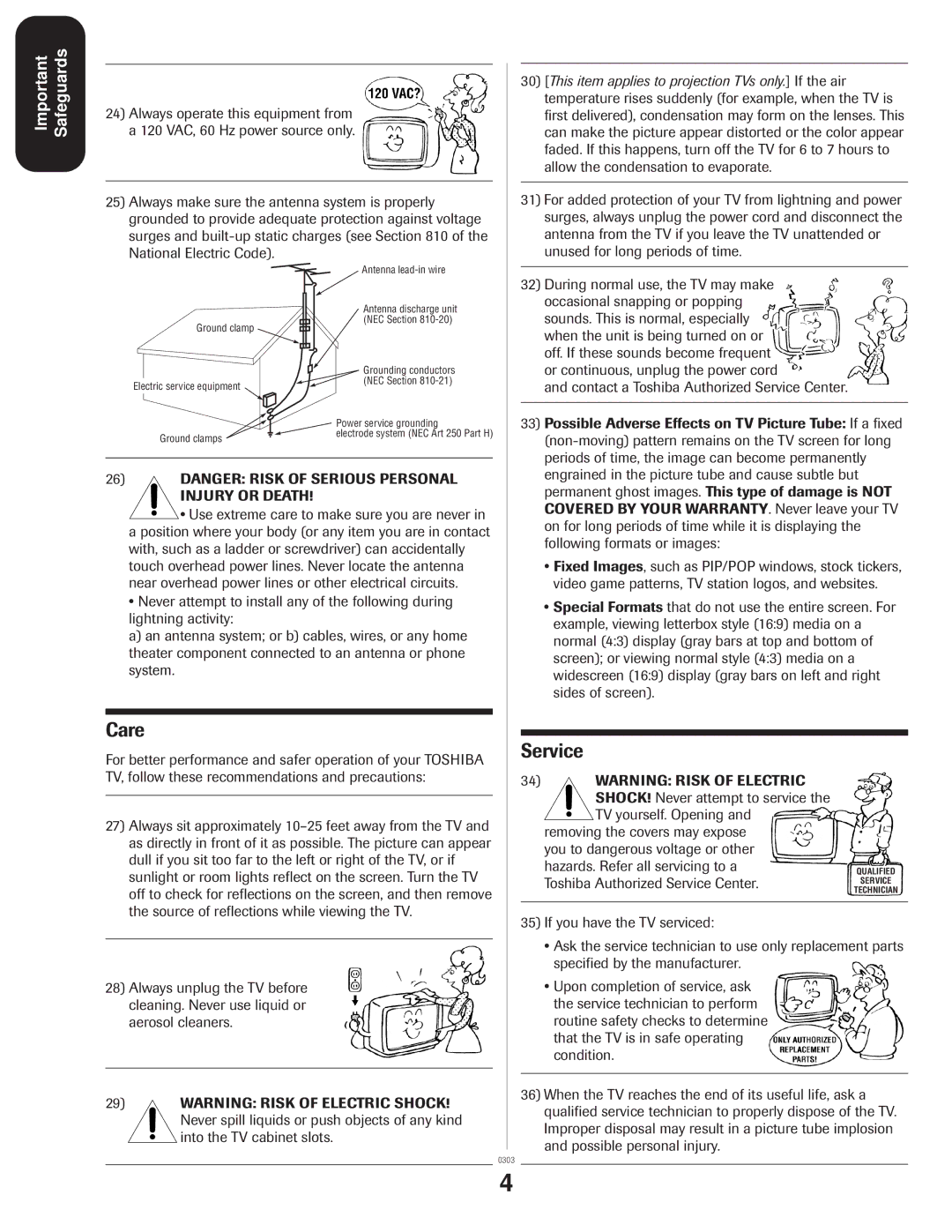 Toshiba 27A33 appendix Care 