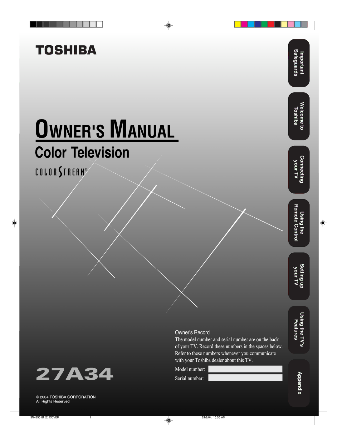 Toshiba 27A34 appendix 