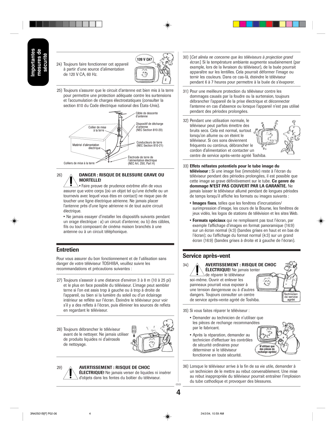 Toshiba 27A34 appendix Entretien 