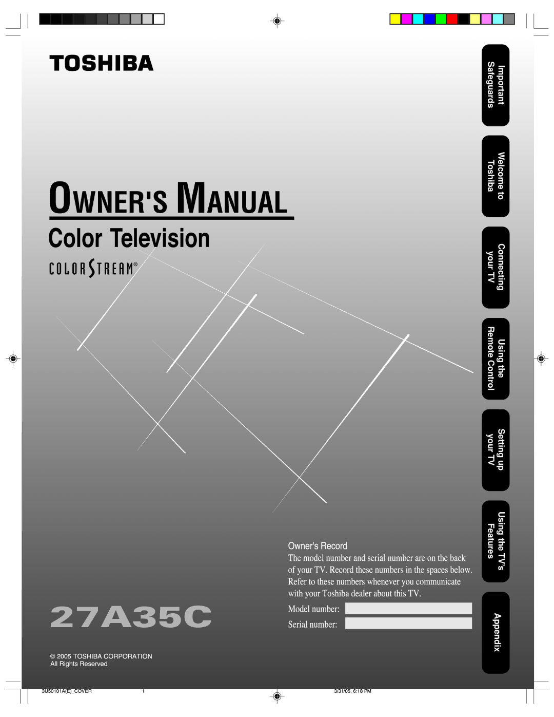 Toshiba 27A35C appendix 