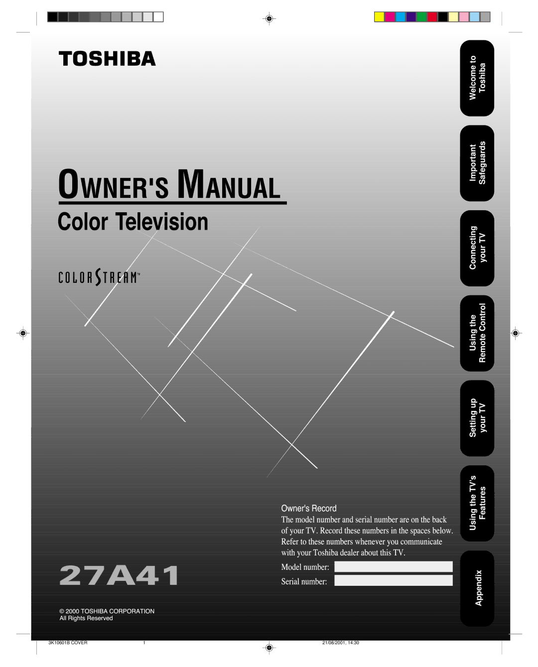 Toshiba 27A41 appendix 