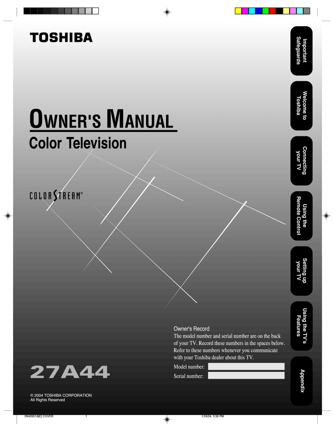 Toshiba 27A44 appendix 