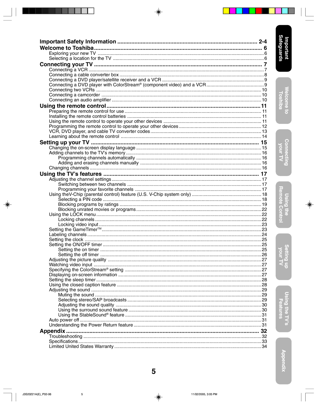 Toshiba 27A45 appendix Connecting your TV, Exploring your new TV Selecting a location for the TV 