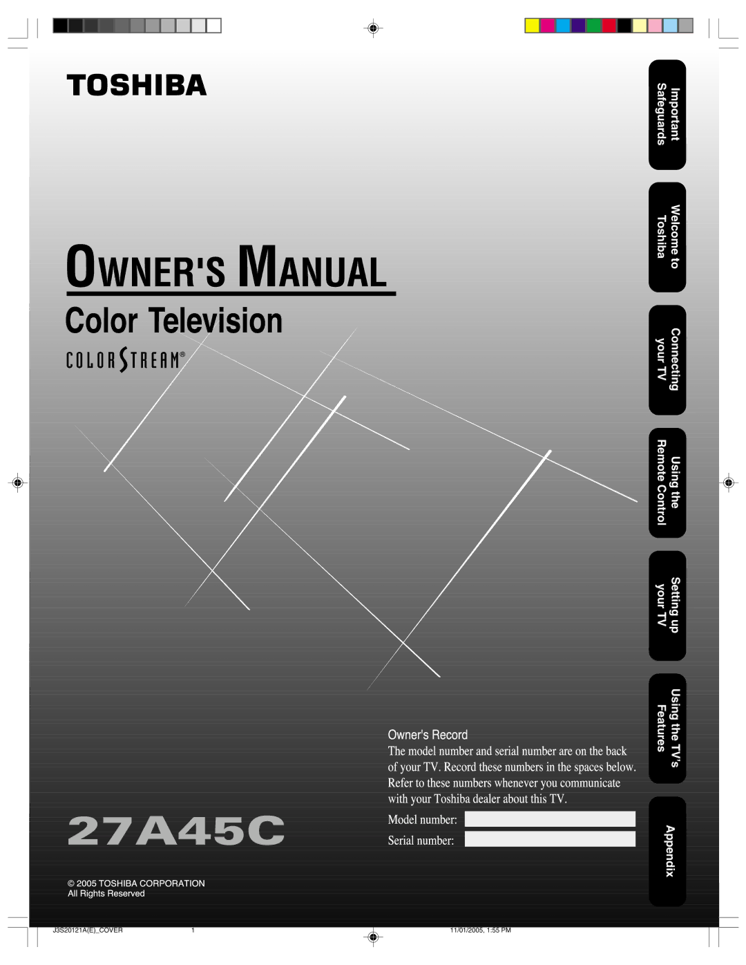 Toshiba 27A45C appendix 