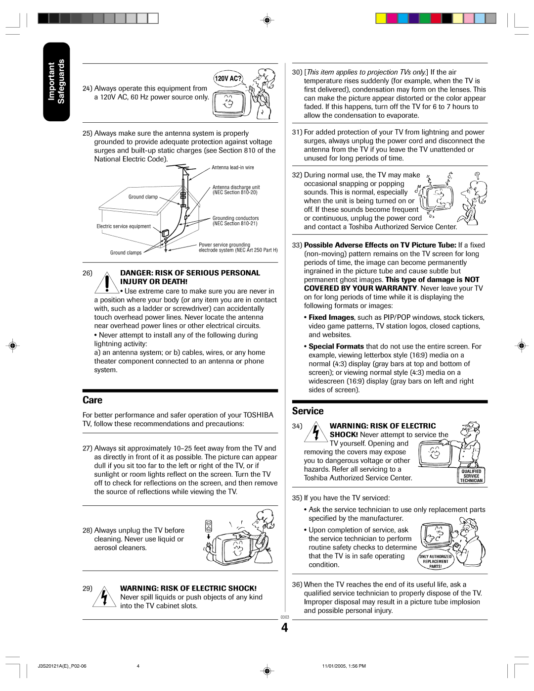 Toshiba 27A45C appendix Care 