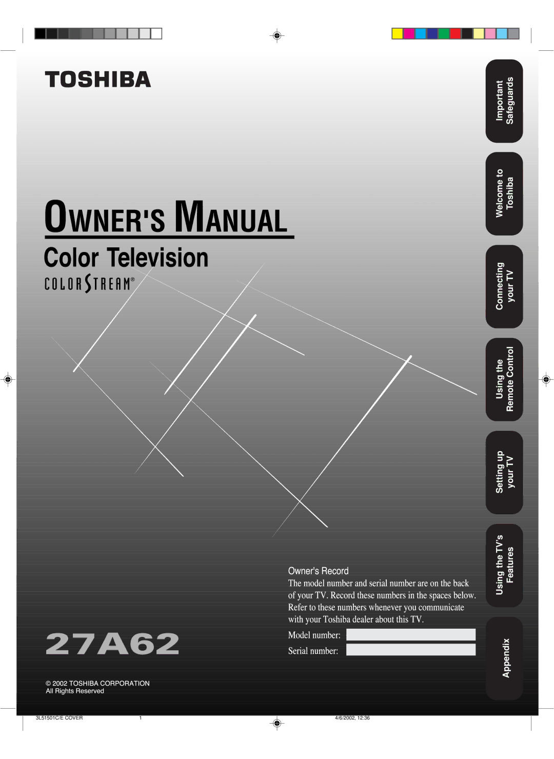 Toshiba 27A62 appendix 