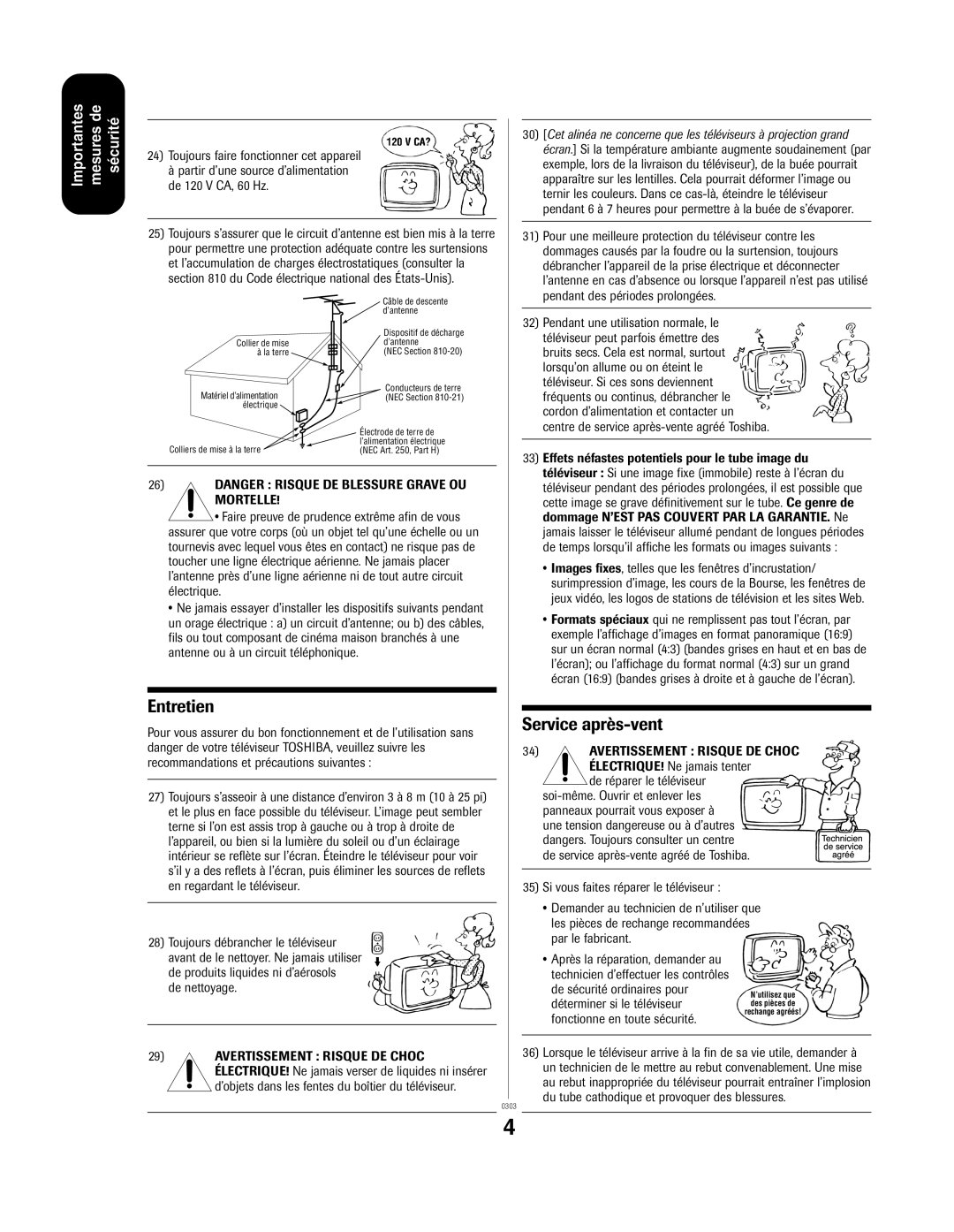 Toshiba 27AF43 appendix Entretien 