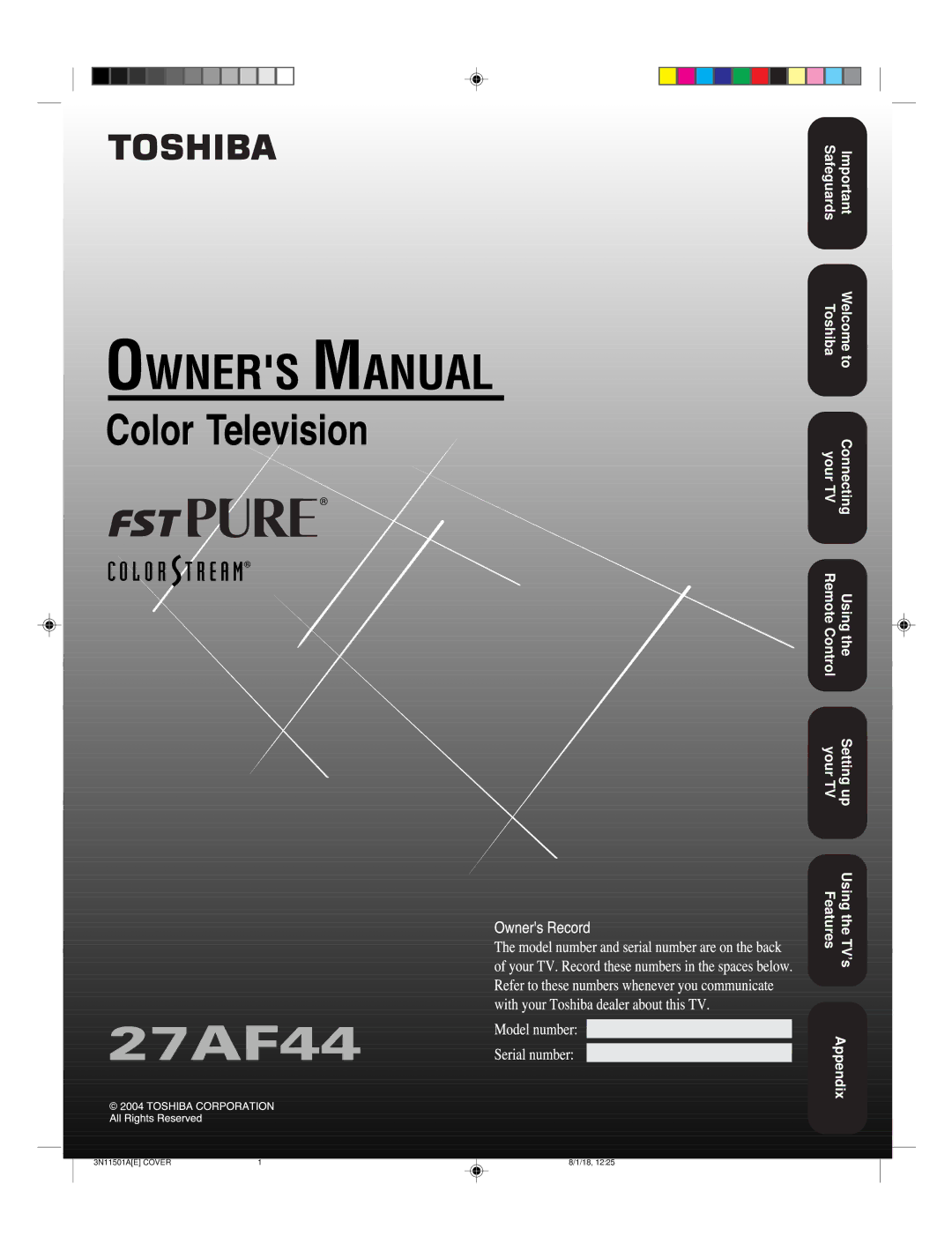 Toshiba 27AF44 appendix 