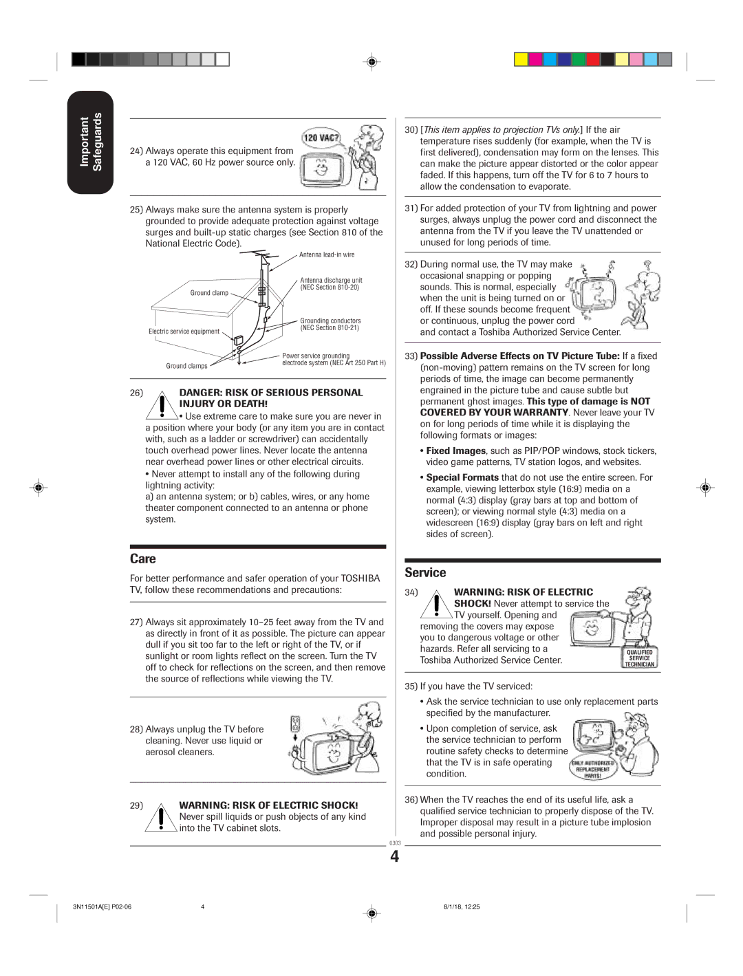 Toshiba 27AF44 appendix Care 