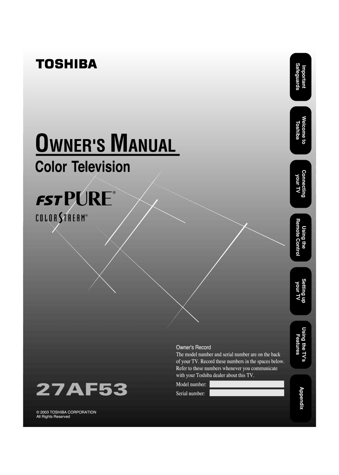 Toshiba 27AF53 appendix 