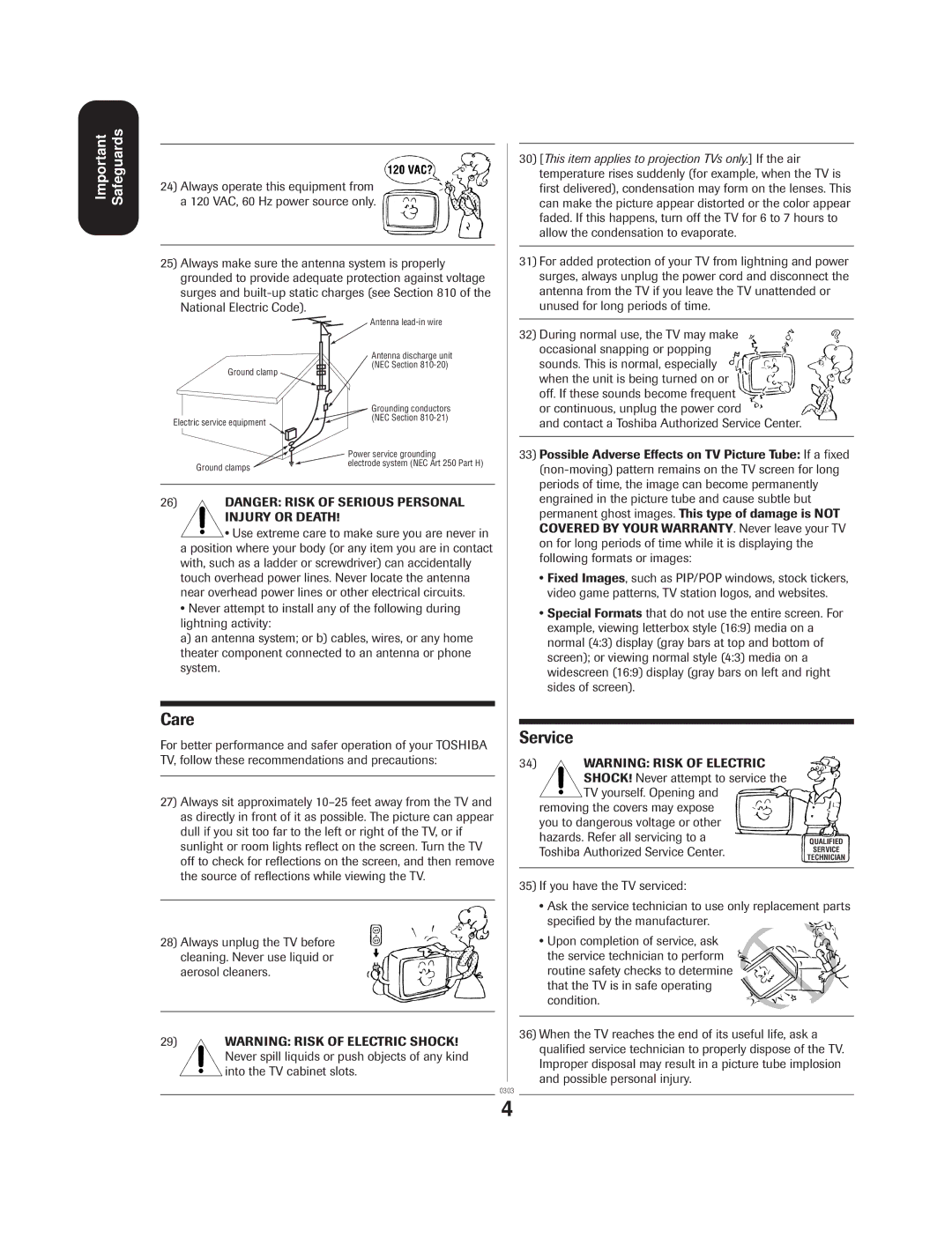 Toshiba 27AF53 appendix Care 