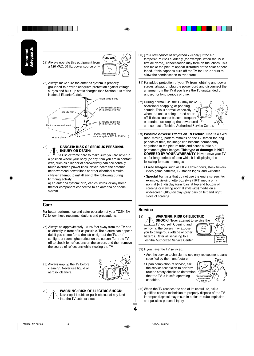 Toshiba 27AFX54 appendix Care 