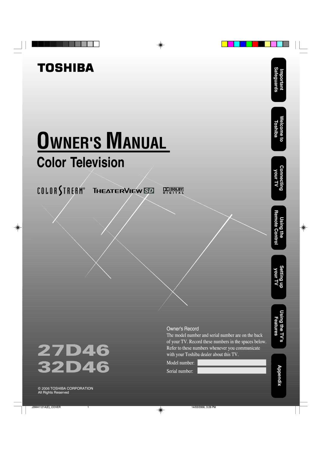 Toshiba appendix 27D46 32D46 