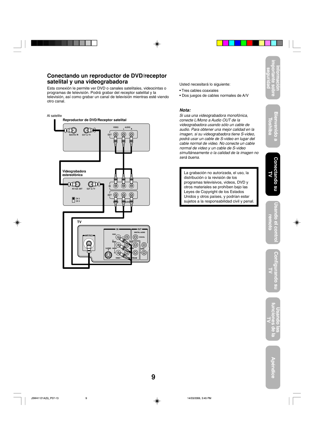 Toshiba 27D46 appendix Reproductor de DVD/Receptor satelital, Estereofónica 