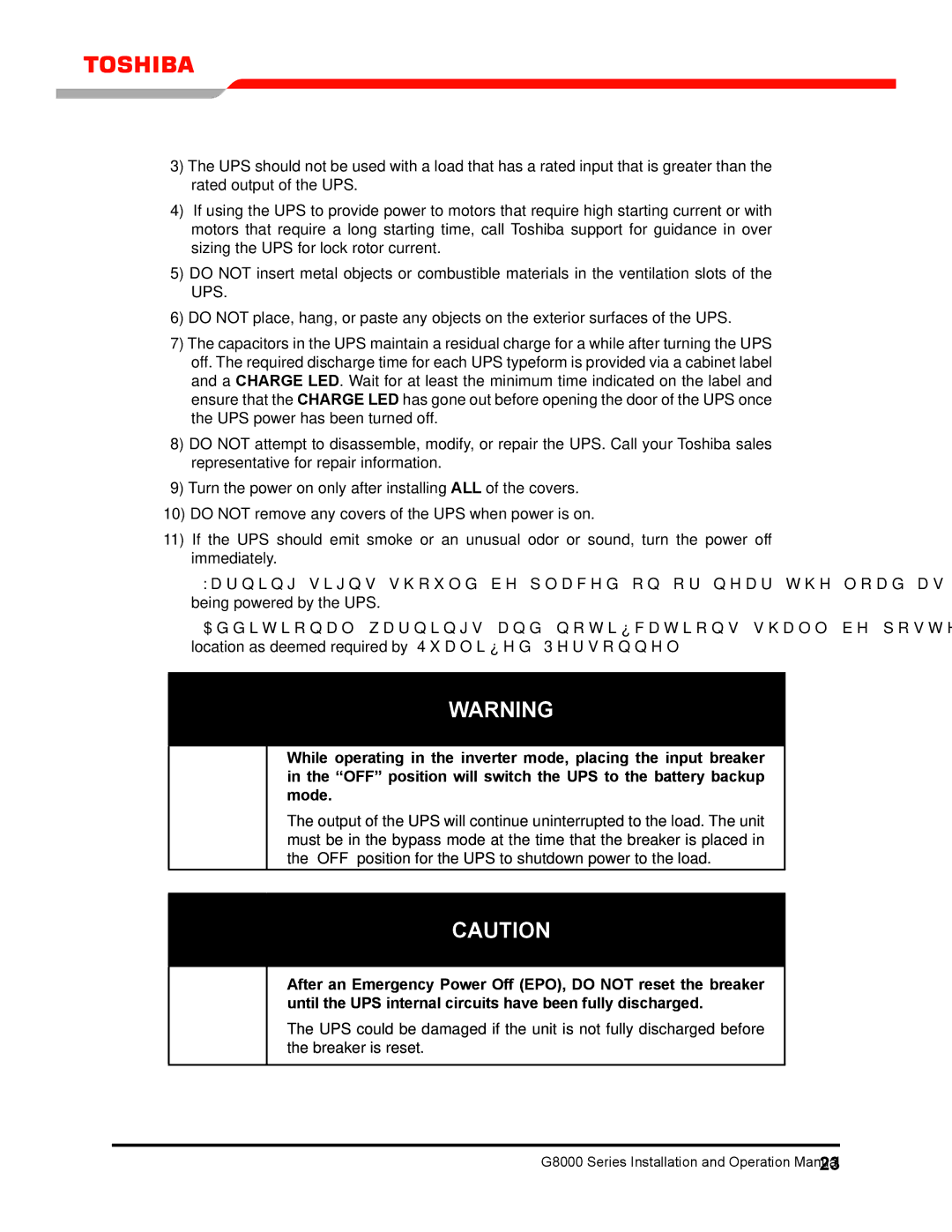 Toshiba 300 KW operation manual 