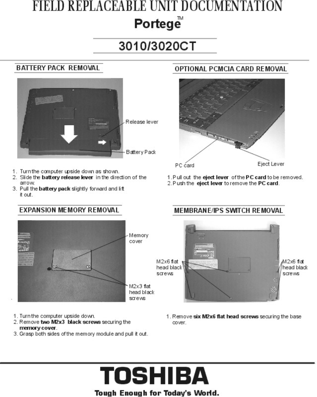 Toshiba 3020CT manual 