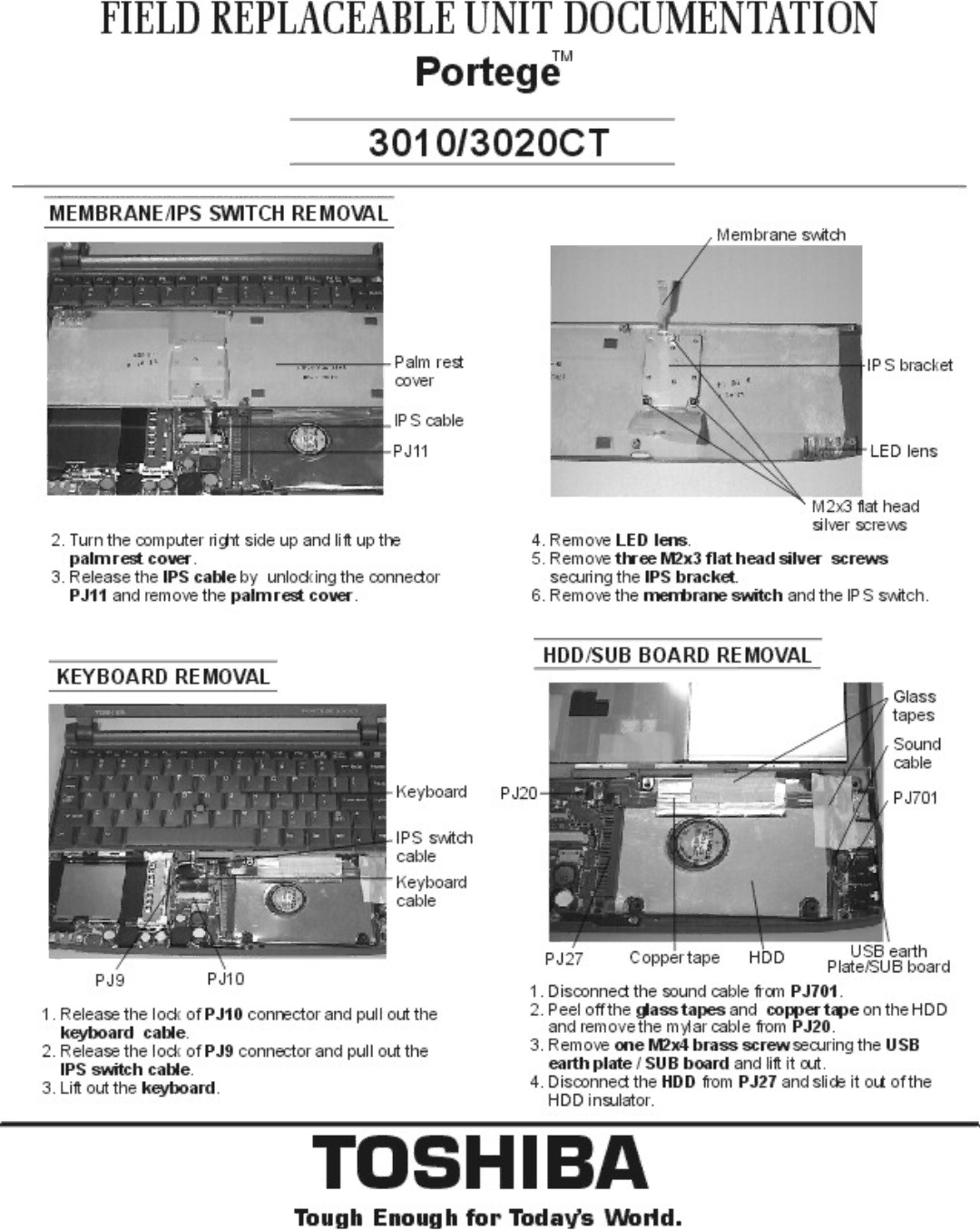 Toshiba 3020CT manual 