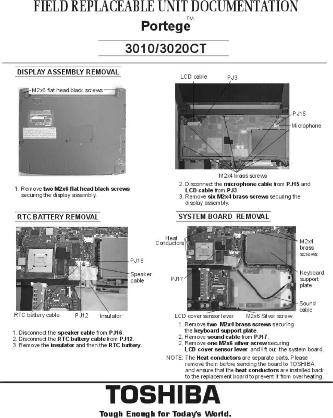 Toshiba 3020CT manual 