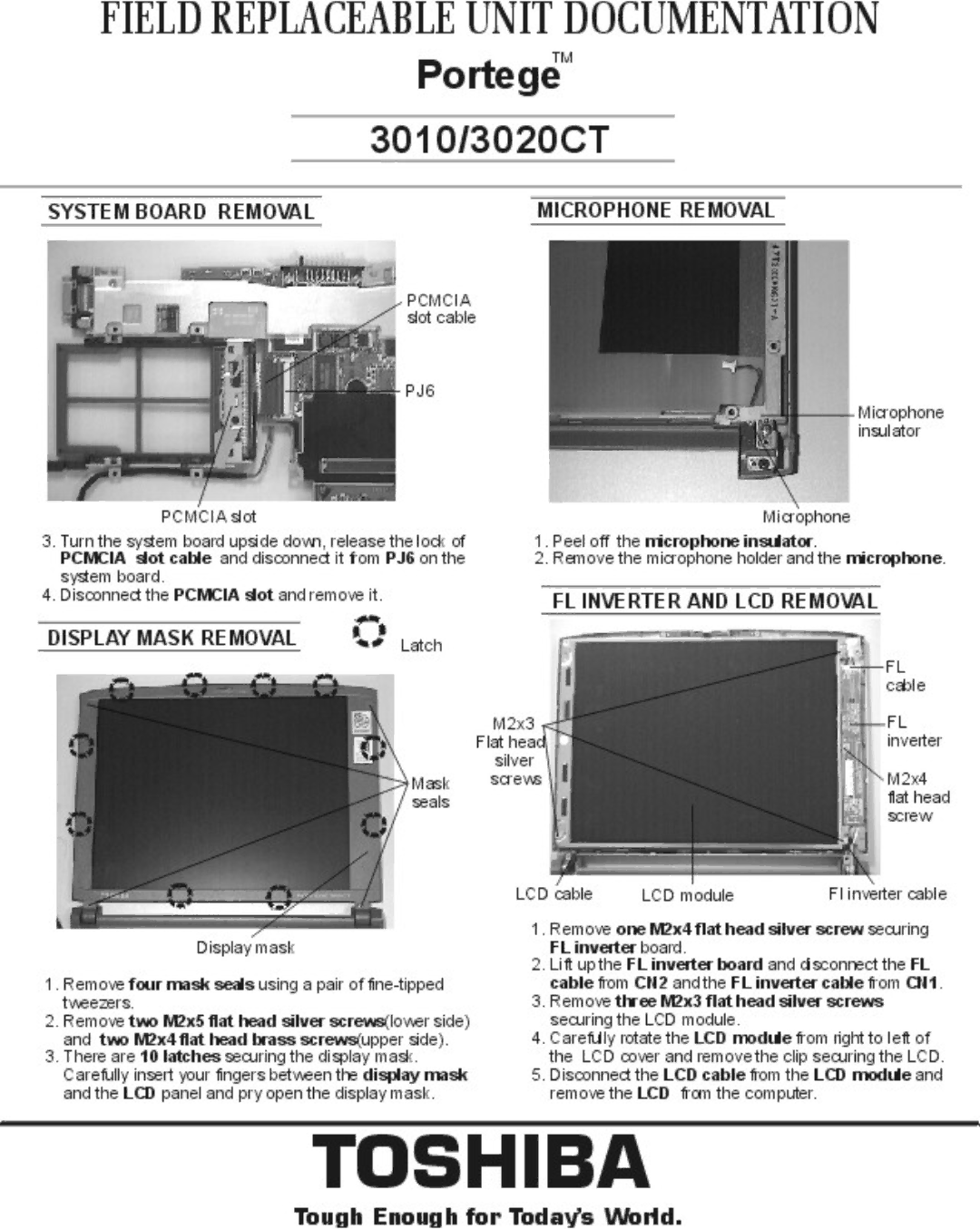 Toshiba 3020CT manual 