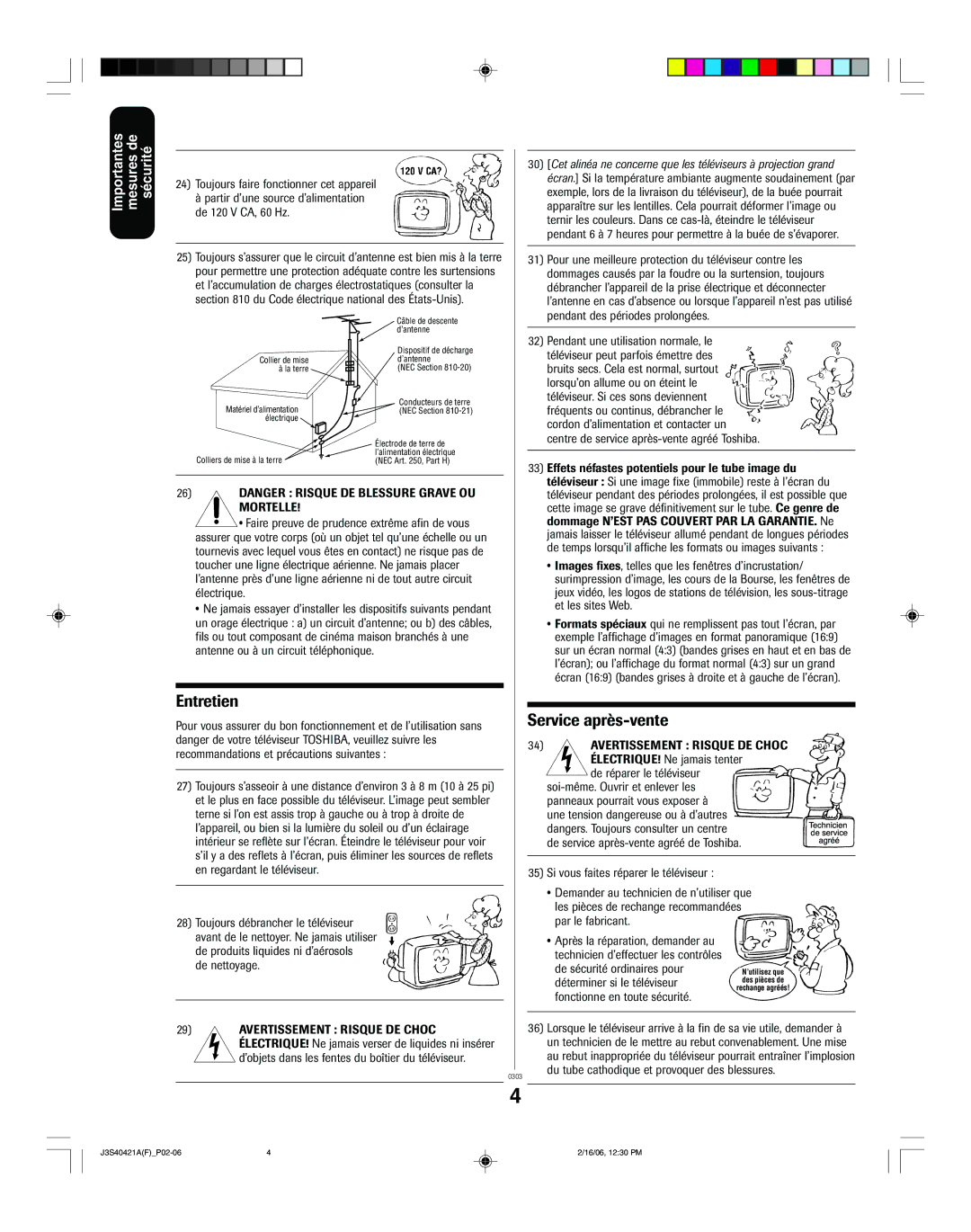 Toshiba 30HF86C, 26HF86C appendix Entretien 