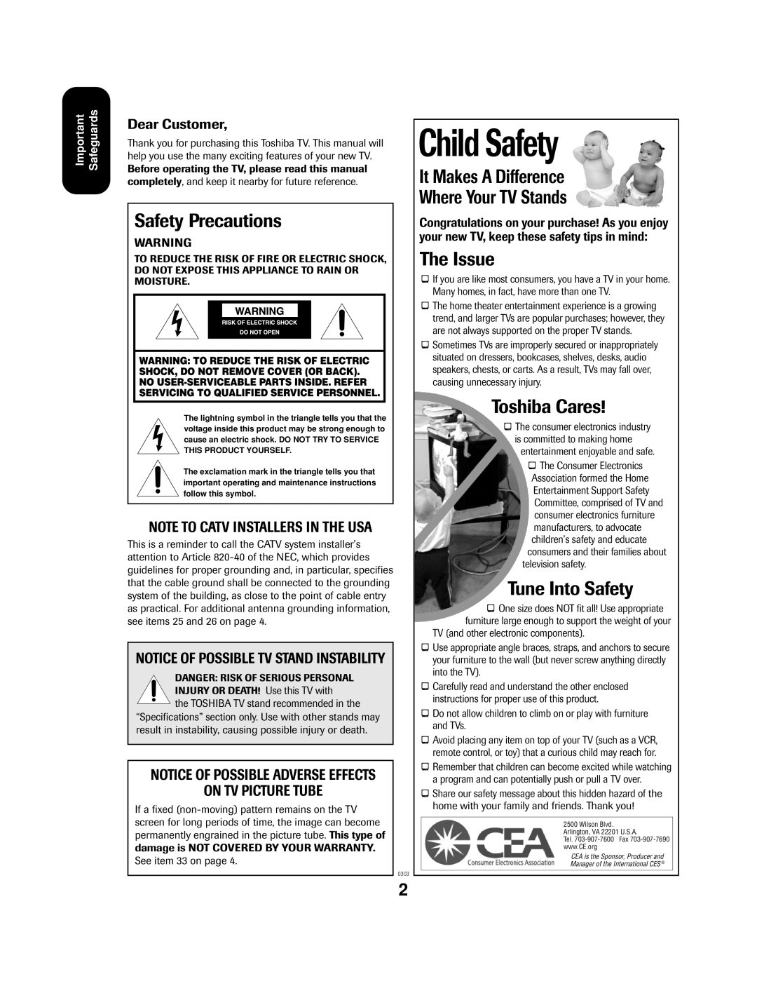 Toshiba 32A13 appendix Child Safety 