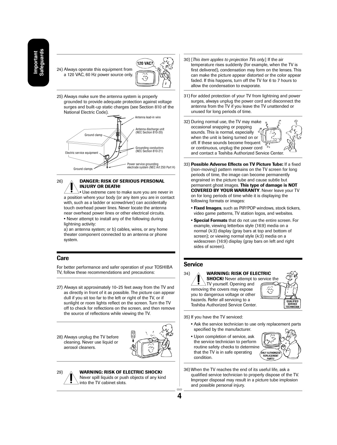 Toshiba 32A13 appendix Care 