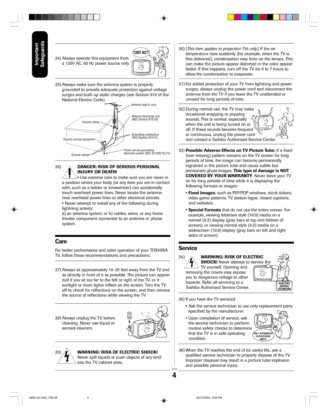 Toshiba 32A35C appendix Care 