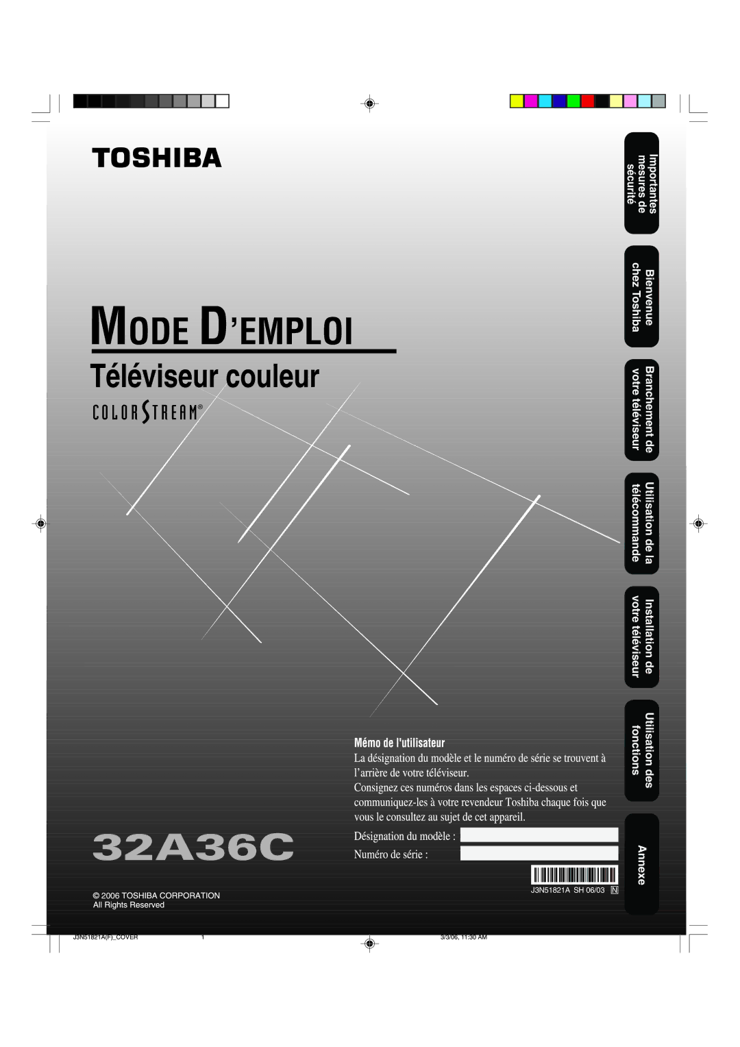 Toshiba 32A36C appendix Annexe 