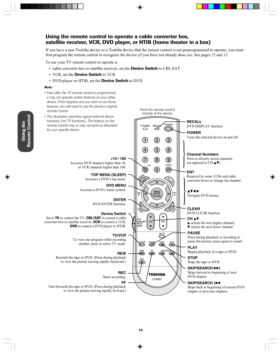 Toshiba 32A43, 36A43 owner manual Recall 