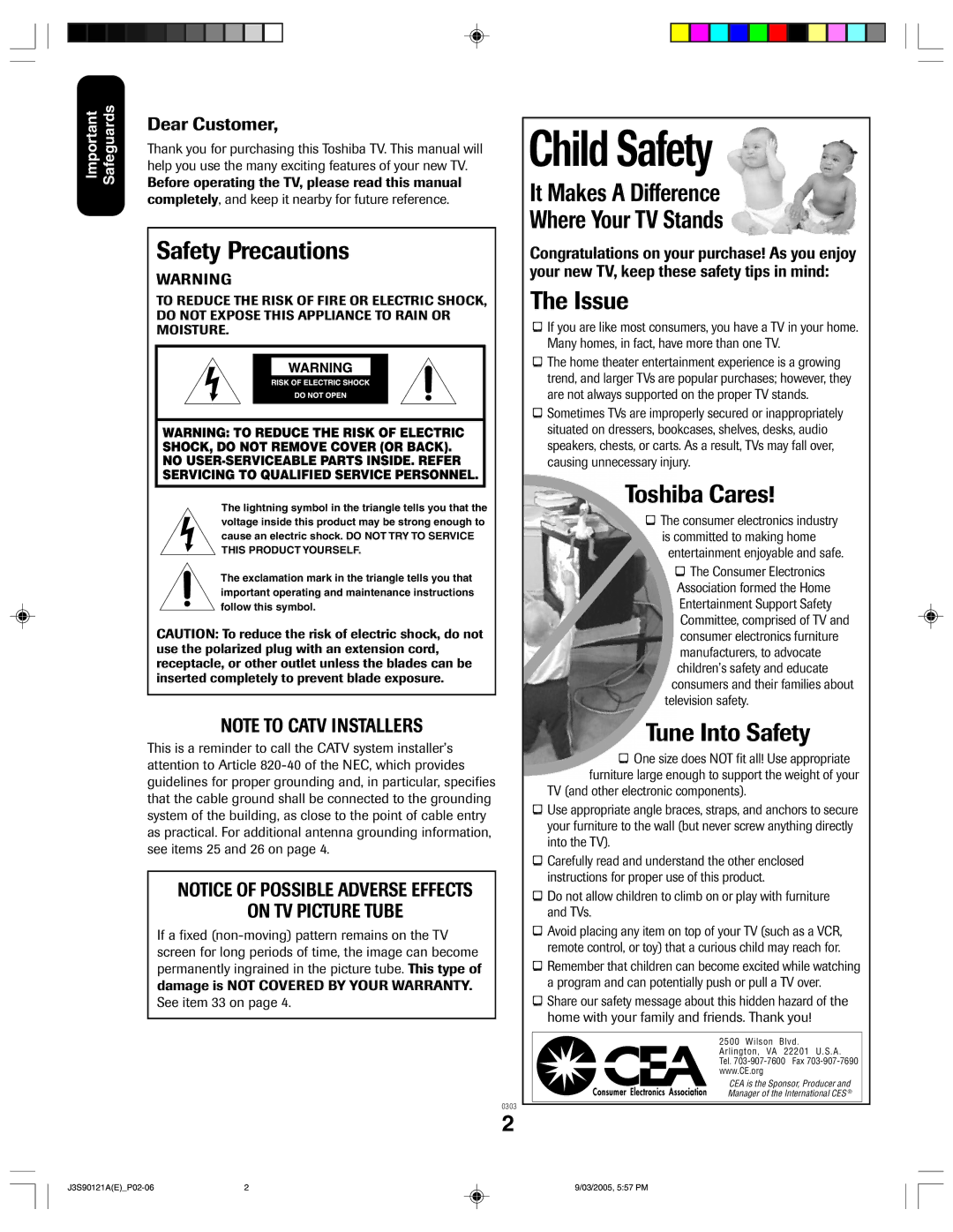 Toshiba 32AF45 appendix Child Safety 