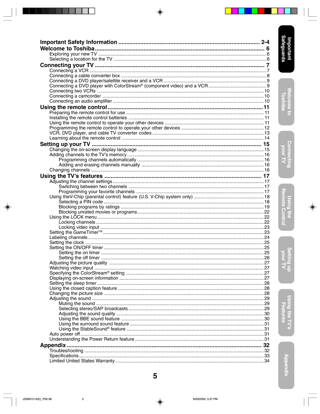 Toshiba 32AF45 Exploring your new TV Selecting a location for the TV, Changing channels, Adjusting the channel settings 