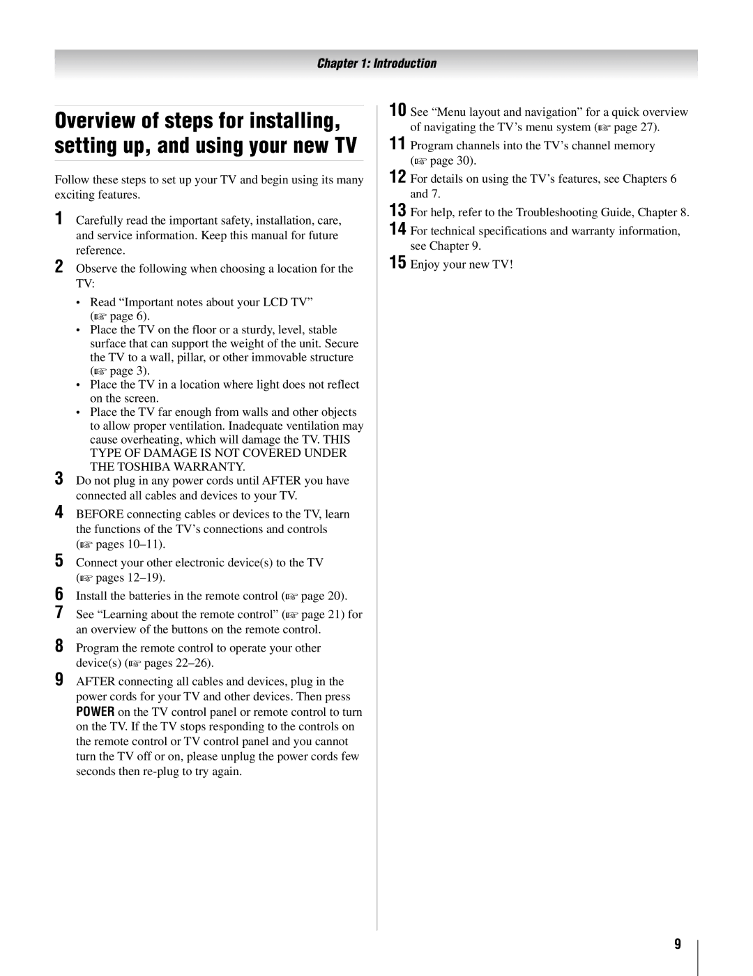 Toshiba 37AV502U, 32AV502U, 32AV50SU, 37AV52U, 26AV52U, 26AV502U owner manual Introduction 