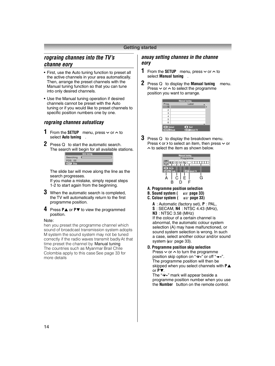 Toshiba 32AV600E owner manual Programming channels into the TV’s channel memory, Programming channels automatically 